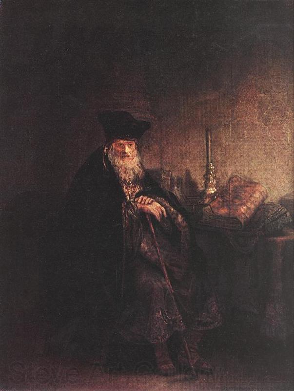 REMBRANDT Harmenszoon van Rijn Old Rabbi Spain oil painting art